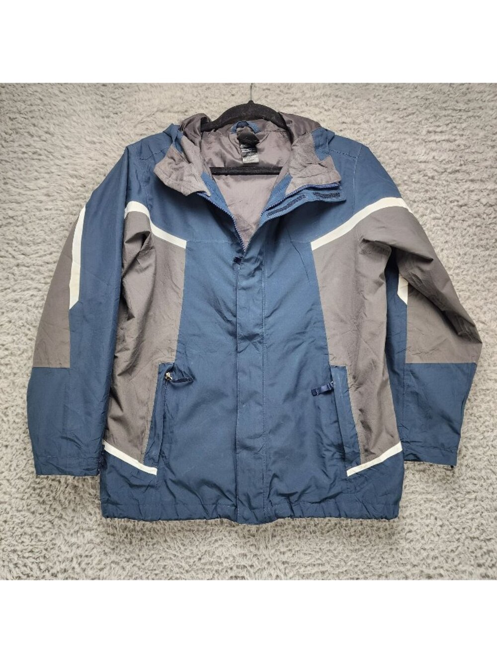 The North Face Jacket Boys Large Blue HyVent Hooded Nylon Gorpcore *Read*